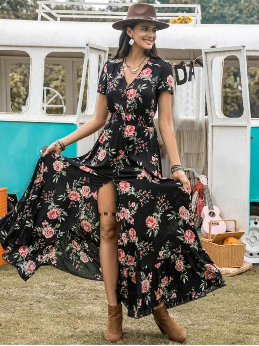 Flora maxi wrap waist size small
